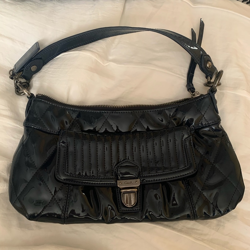 Blue Patent Leather Purse